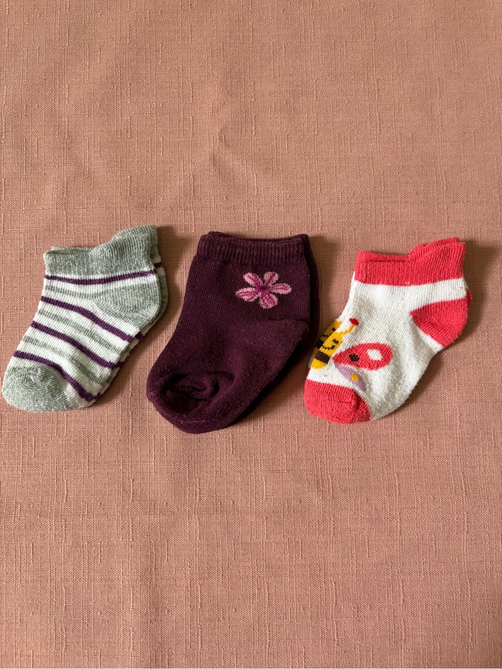 🌸🆓 with Bundle Baby Girl Assorted Cotton Ankle Socks - Purple, Gray, White/Pink